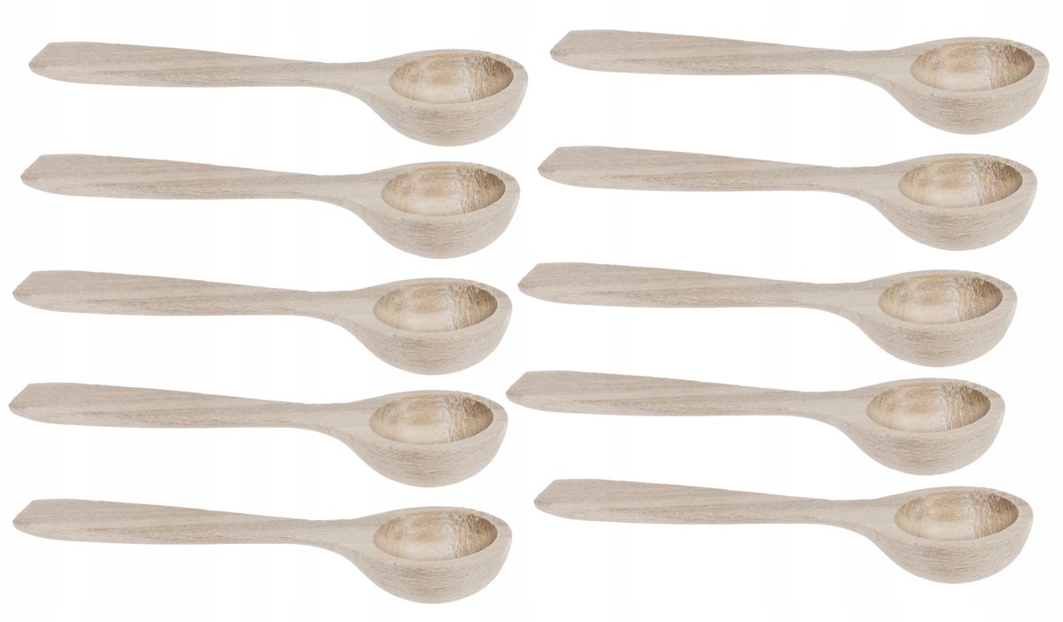 Houten Lepels 8cm - 10 Stuks - Suiker & Zout Lepeltjes