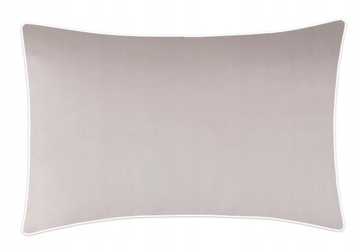Maro Home Kussensloop Latte Beige Katoen Satijn 40x40 cm met Witte Rand