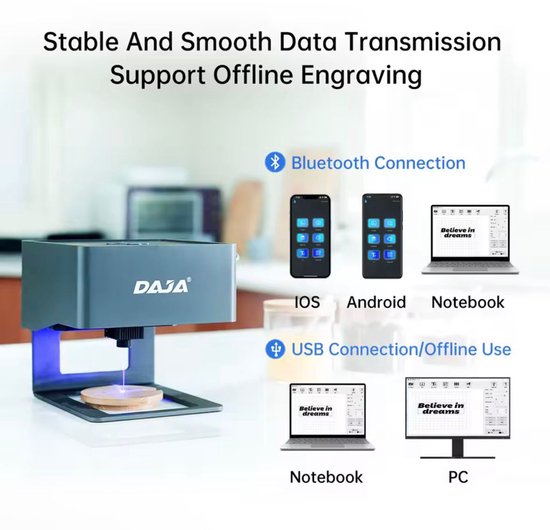 'DAJA DJ6 Mini Draagbare Lasergraveerder Diy Bluetooth Machine Geschilderd D' in Alle artikelen