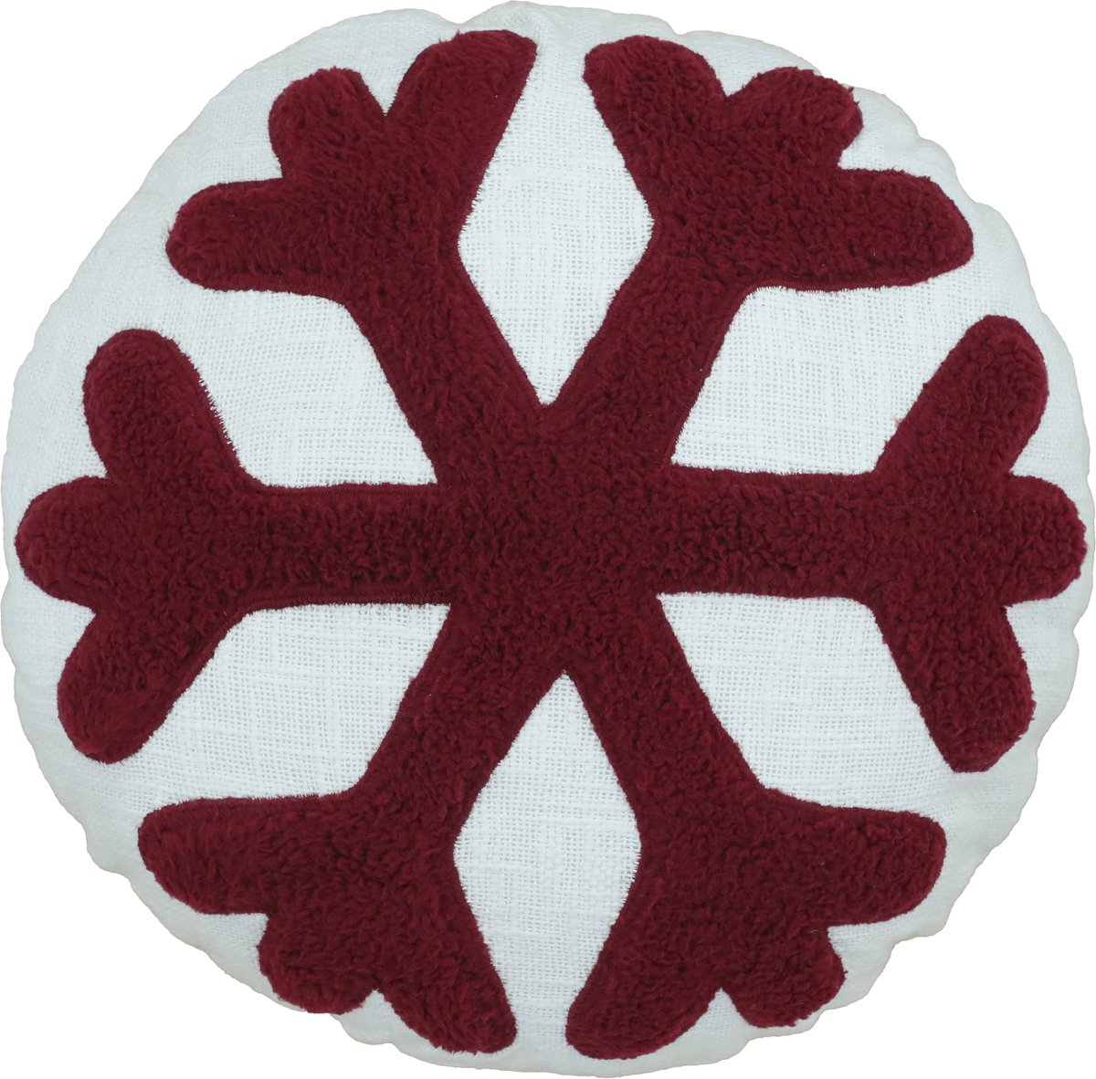 Urbane Hide Kerstkussen - Kerst Kussenhoes met Gebreide - Vierkant Kussenhoesjes - Kerstkussens Sneeuwvlok Design - 45x45 cm - Katoen & Polyester - Wit & Rood - Zonder Binnenkussen Part C