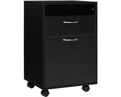 Betaalbare Goederen® Archiefkast - zwart - 2 lades - kantoorkast - dossierkast - archiefkast metaal - archiefkast met slot - archief kast