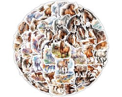 Stickerset Paarden - 50 stuks - Sticker Paard - Horse Stickers
