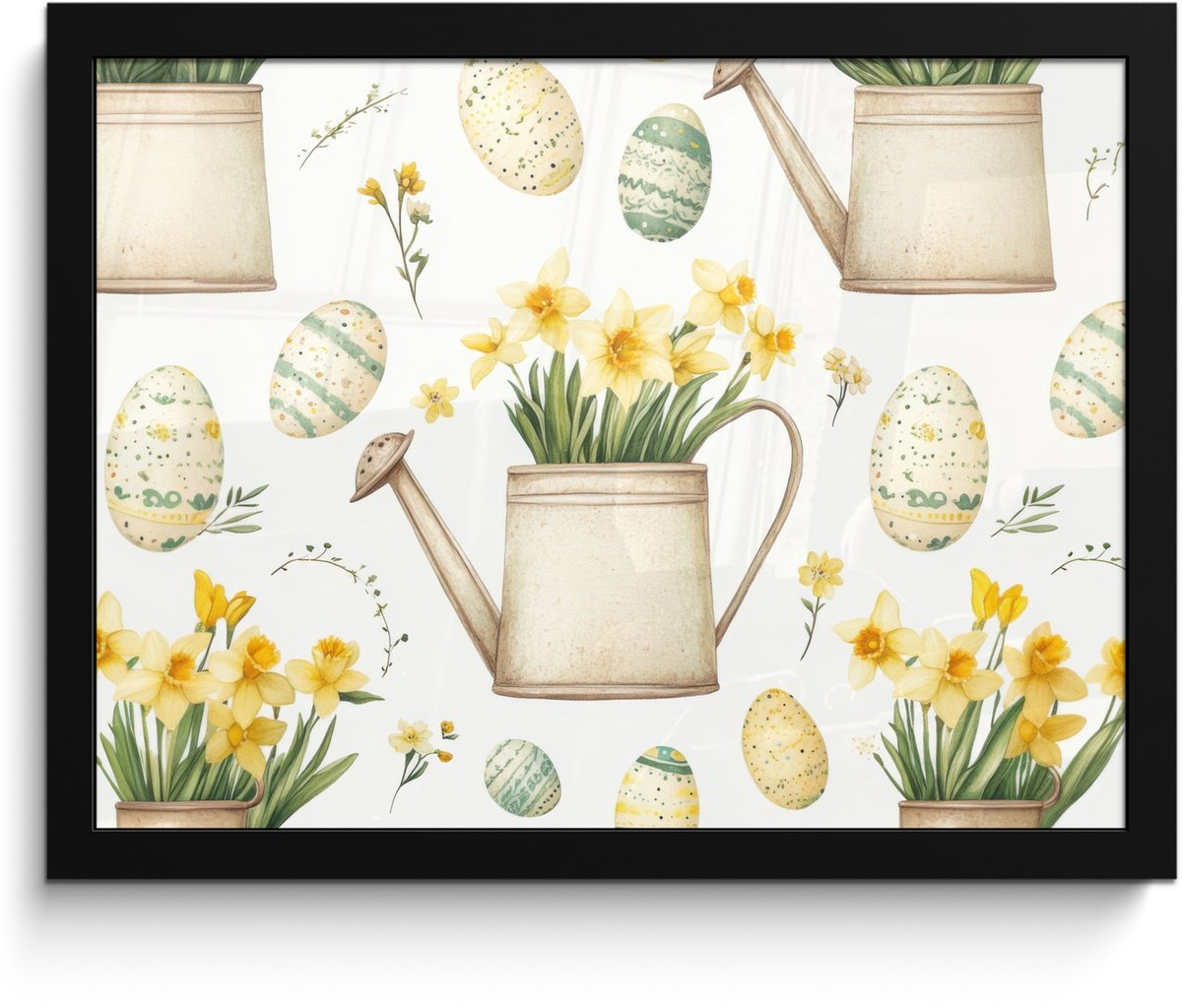 Poster in lijst - Fotolijst 40x30 cm - Posters - Gieter - Bloemen - Eieren - Posterlijst z