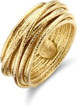 Casa Jewelry Ring Wikkel Satin 58 - Zilver - Goud Verguld