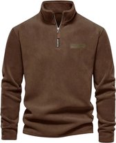 Nivard Sweater Heren - Sweaters - Hoodie - Warme Trui - Vest - Bruin - L