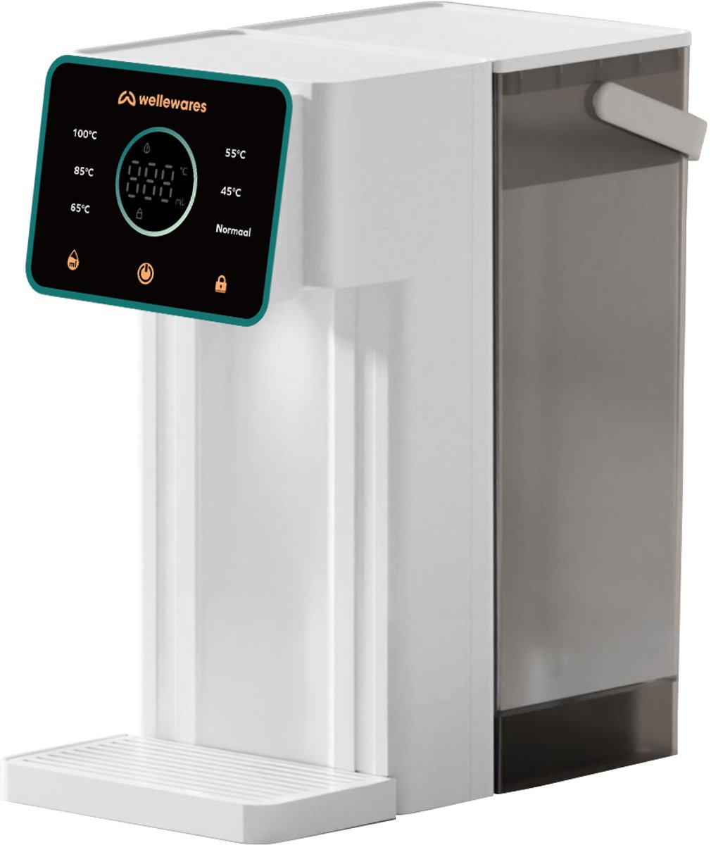 Wellewares - Heetwaterdispenser - Waterkoker - 6 Temperaturen 25-100°C - 8 Hoeveelheden - 3 Liter - Instant Heetwatertap - Touchscreen - Wit — afbeelding 7