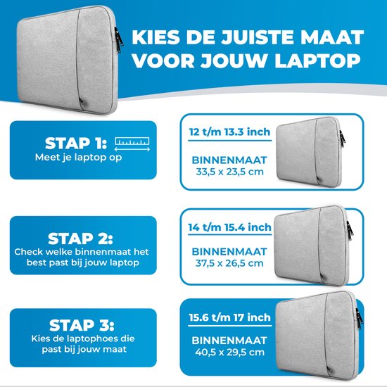 Housse pour ordinateur portable - Convient pour 15 / 15,3 / 15,6 pouces - Protection 3 couches - Housse pour ordinateur portable - Housse pour ordinateur portable - 2 compartiments verrouillables - Grijs