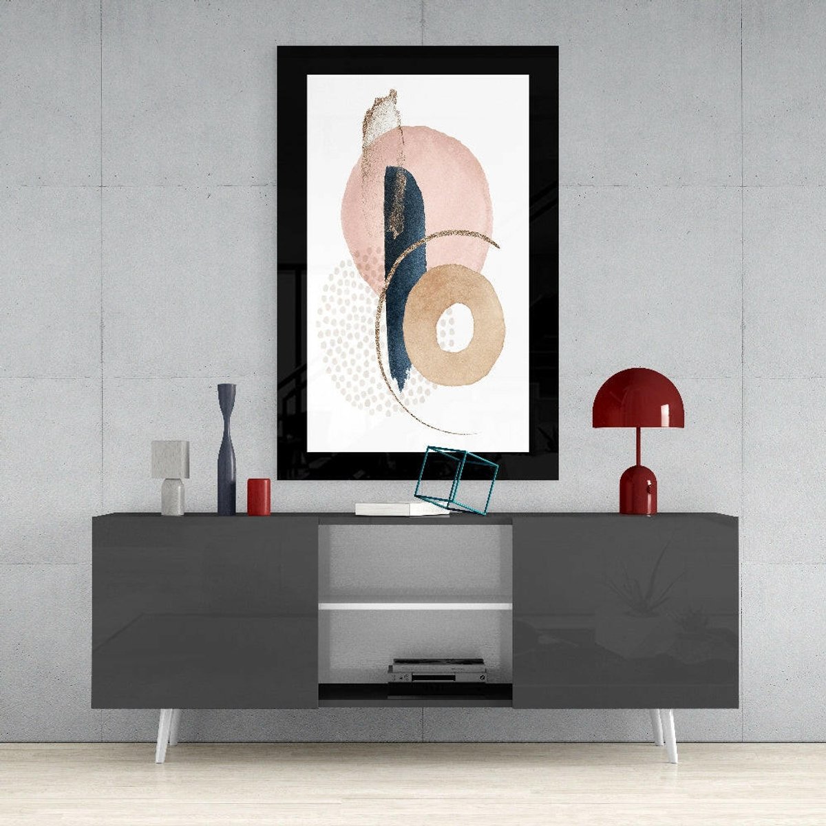 Glasschilderij - Abstract - Modern - 72x46x0.4 cm
