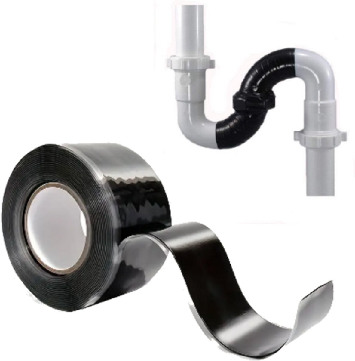 Zelfklevende afdichtingstape voor dakreparatie, microsealant-lijm, multimedia, butyltape, doe-het-zelf, uv-/scheurbestendig (wit, 150 mm/5 m