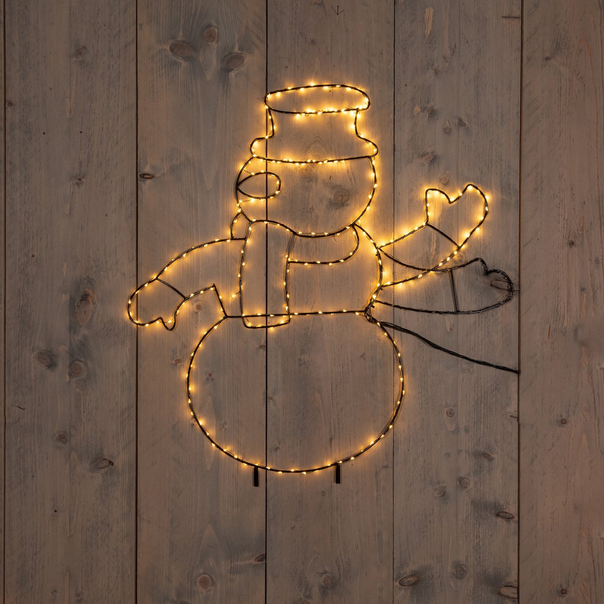 Anna's Collection Kerstverlichting figuur sneeuwpop - 60 x 50 cm - 250 led lampjes - warm wit - binnen en buiten - kerstlampjes