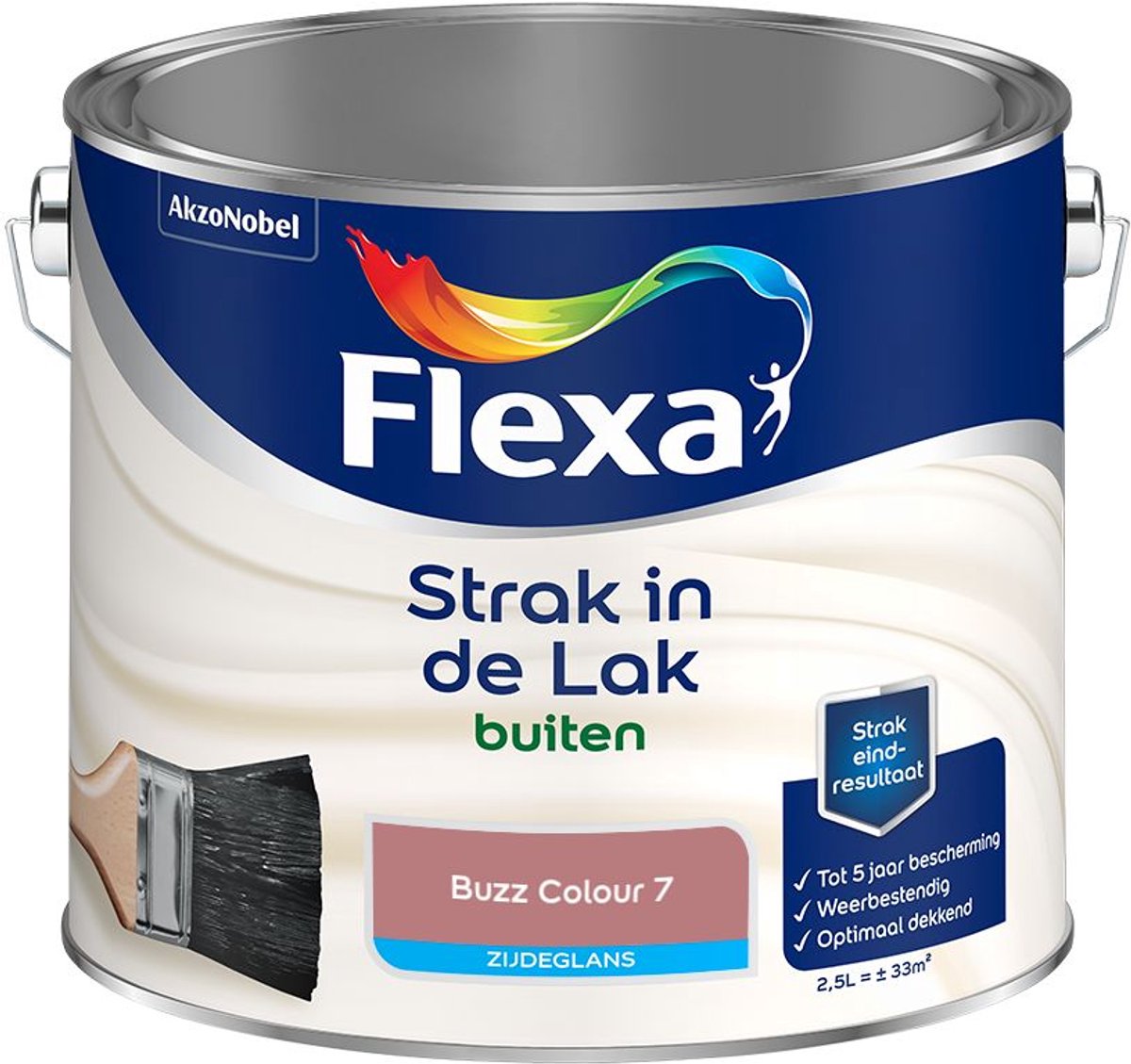 Flexa - Strak in de Lak Buitenlak Zijdeglans - Buzz Colour 7 - Mengverf - 2.5 L