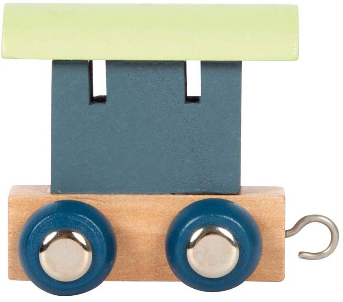 Small Foot - Houten Lettertrein Polar - Wagon Blauw Groen - 12 stuks