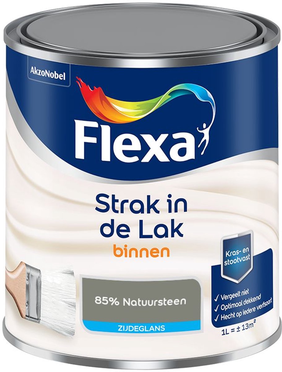 Flexa - Strak in de Lak Binnenlak Zijdeglans - 85% Natuursteen - Mengverf - 1 L