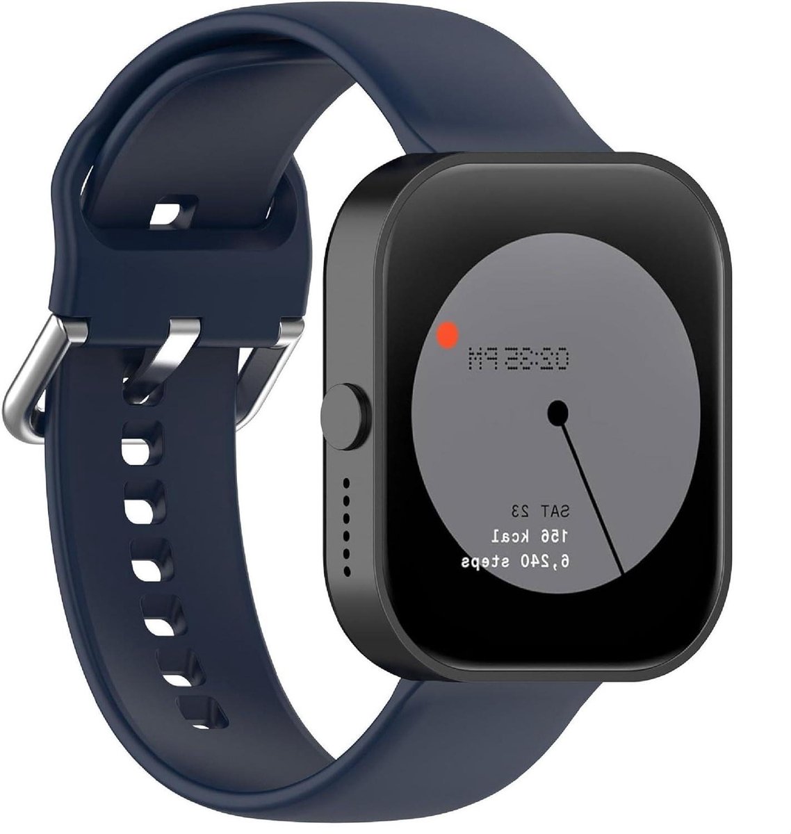Horlogebandje van zachte siliconen, compatibel met smartwatch, vervangingsbandje voor horloge - zwart