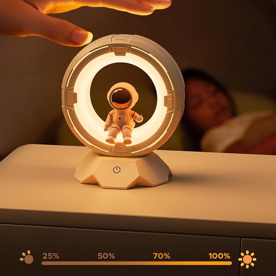 Oplaadbaar nachtlampje kinderen - Peertje - Touchbediening - Tijdfunctie - Wake-up Light - Kinder nachtlampje - Slaapkamer - Nachtlampje kinderen - Dimbaar - Draadloos - Nachtlampje baby - Bedlampje van Merkloos — afbeelding 5