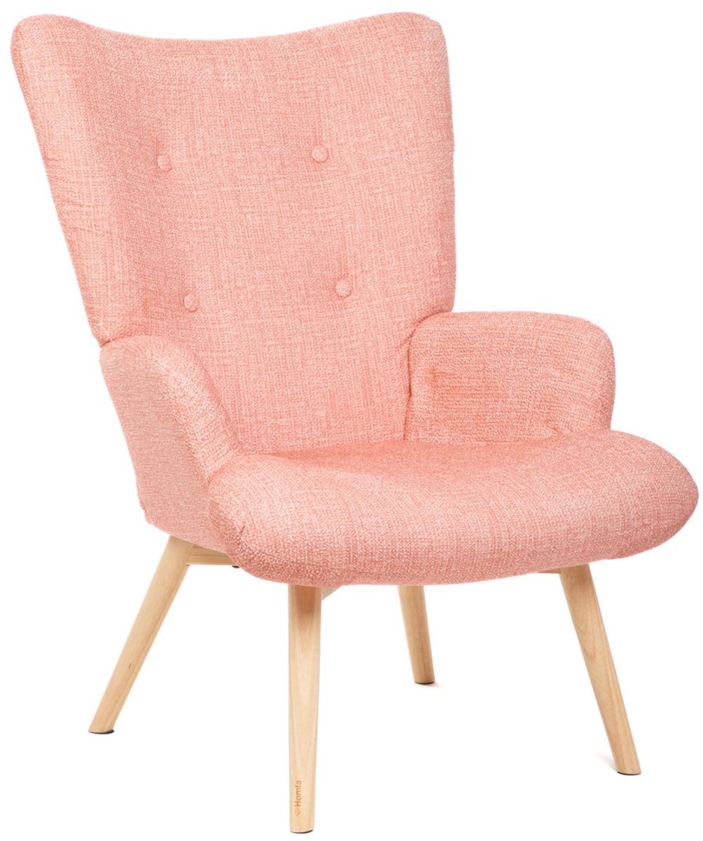 HOMLA - Armchair - MOSS POP - in Fabric Pink - 72x73x96cm