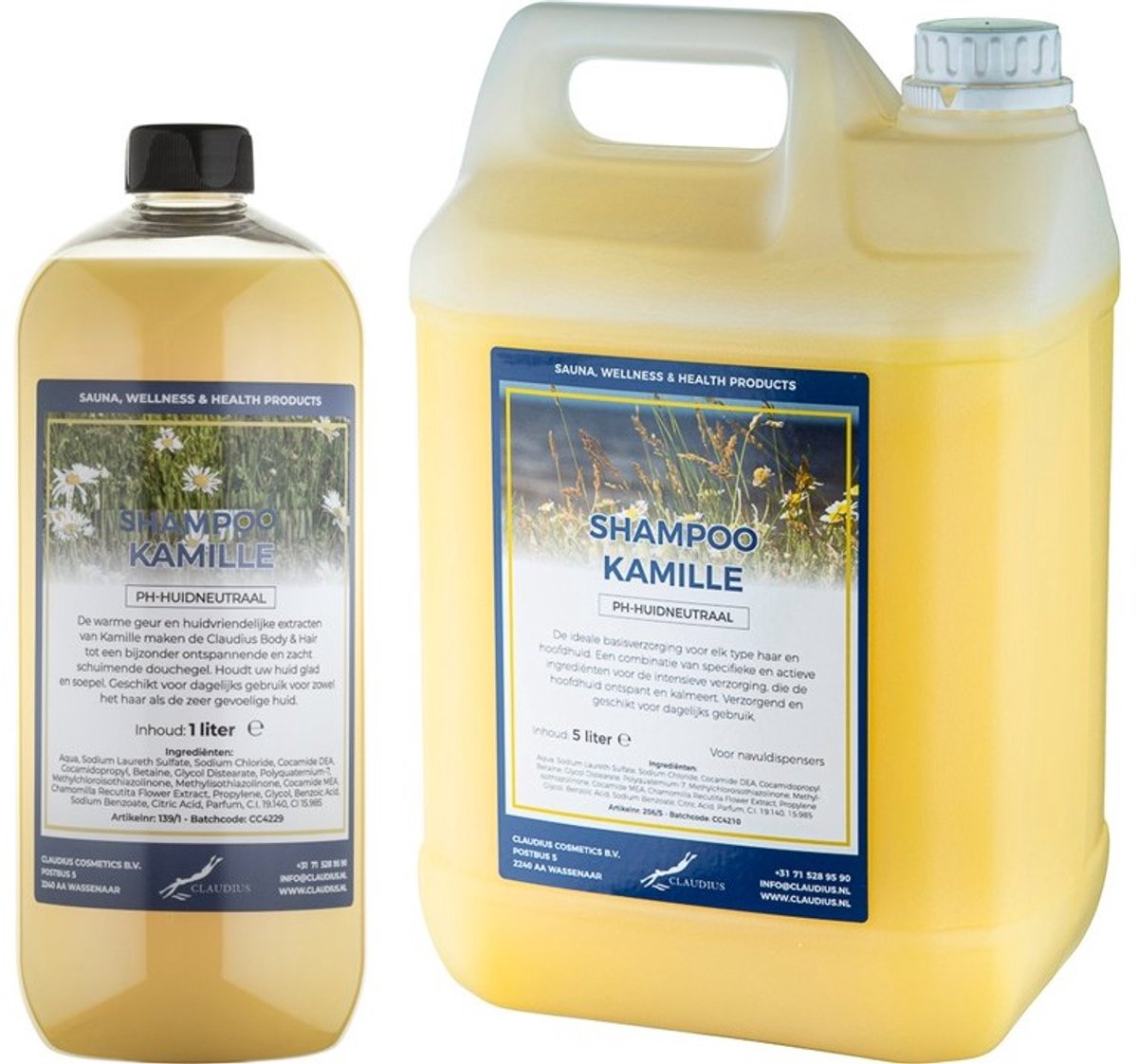 Shampoo Kamille - 1 liter (transparant) + Jerrycan 5 liter