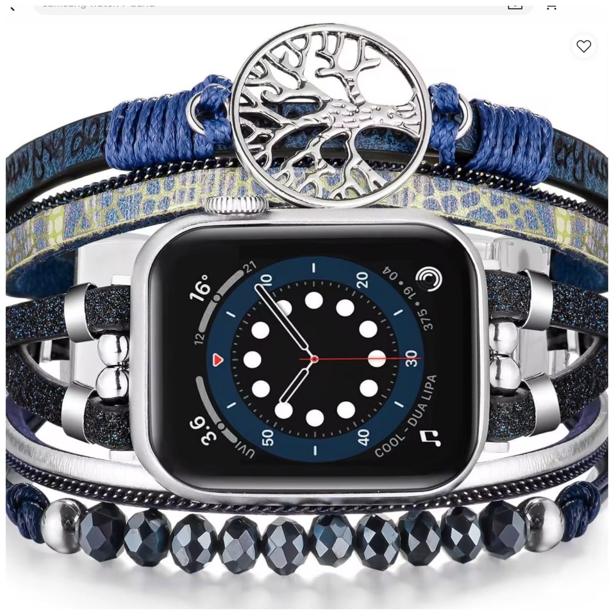 Apple Watch bohemian horloge bandje 42-44-45-49mm kralen en bandjes van leer met metalen sluiting
