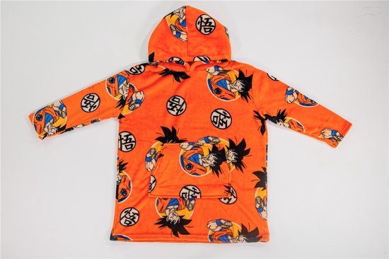 Dragon Ball Z Hoodie Fleece Deken, Warrior - Volwassen (One Size) - Polyester