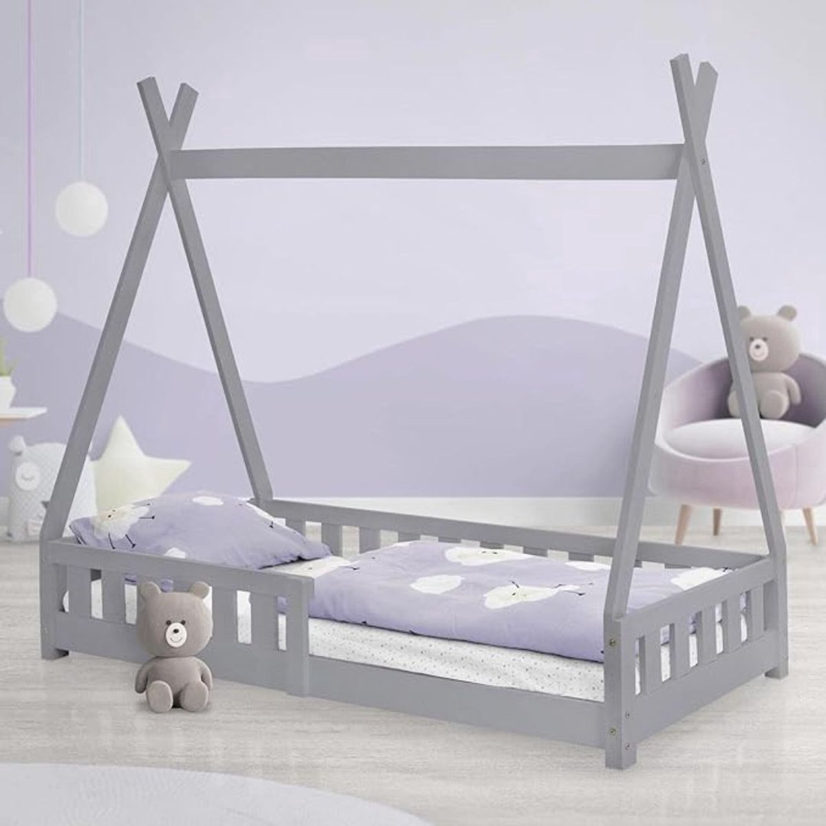 Thuys – Grondbed – Huisbed – Bed – Dennenhout – 168cm x 86cm x 150cm