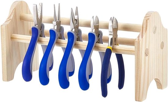 Mini porte-pinces en bois pour bijoux - 25 x 9,5 x 12,7 cm - Organiseur pour pinces pour la fabrication de bijoux - Rangement pratique pour pinces