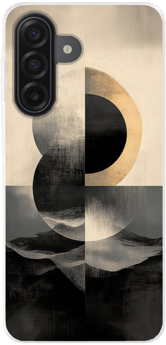 Telefoonhoesje Geschikt voor Samsung Galaxy A17 hoesje - Cirkels - Schaduw - Abstract - Siliconen Telefoonhoesje Telefoonhoesje