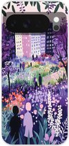 Telefoonhoesje Geschikt voor Google Pixel 10 hoesje - Park - Bomen - Bloemen - Gebouwen - Siliconen Telefoonhoesje Telefoonhoesje