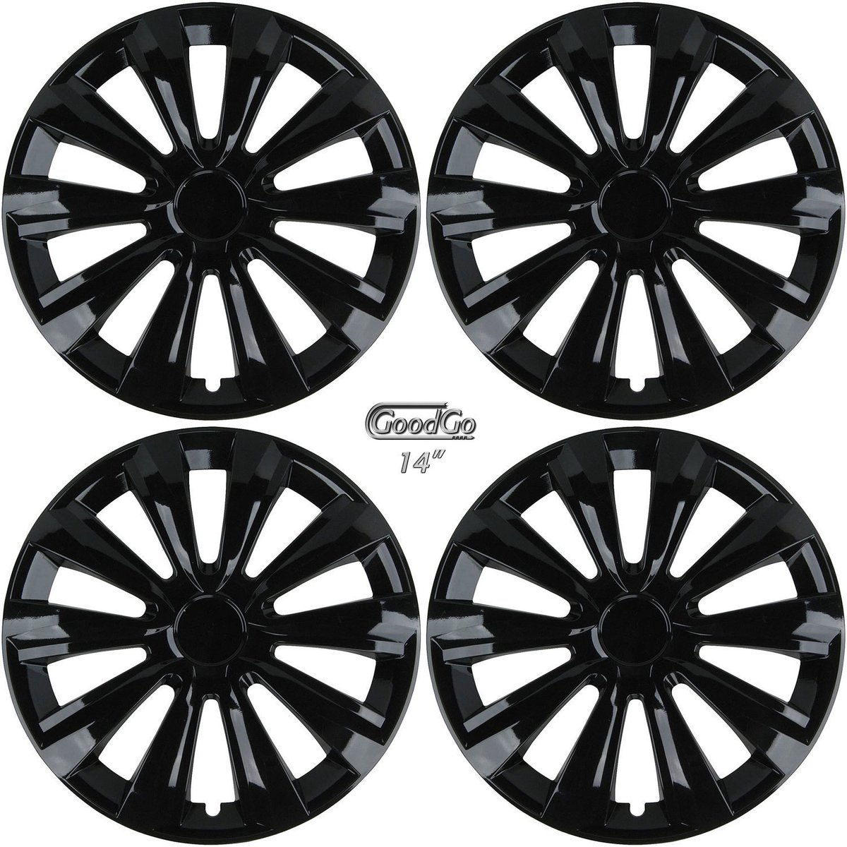 Wieldoppen 14" DELTA Zwart SET