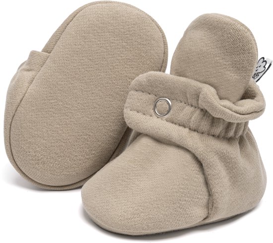 Steppies - Baby Slofjes voor Jongens en Meisjes - Taupe - 3-6 Maanden (10cm) - Schoenmaat 16-17