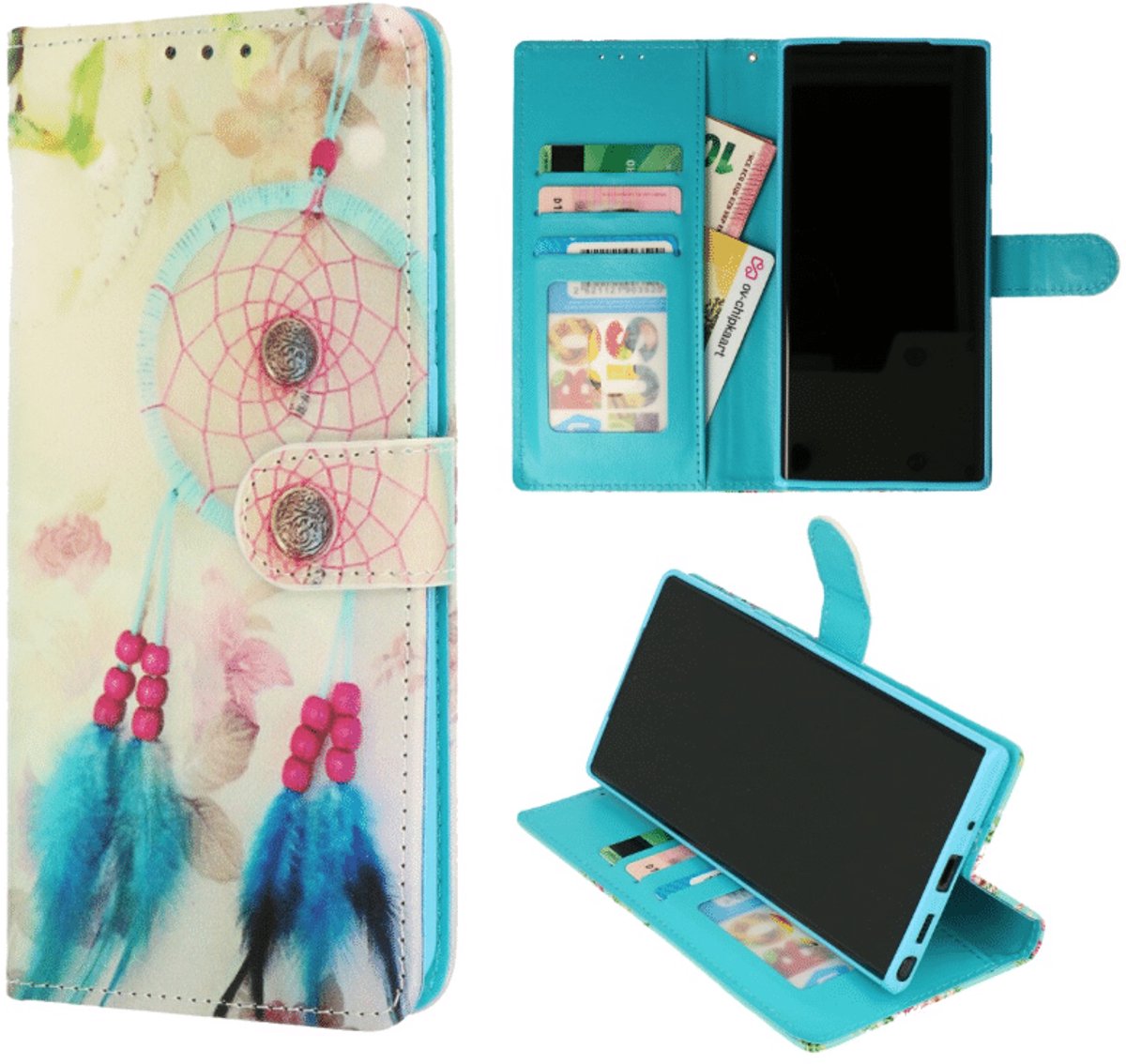 Casemania – Bookcase - Geschikt voor – Samsung A17 - Droomvanger Blauw