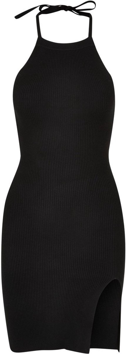 Urban Classics Rib Knit Neckholder Korte jurk L Zwart