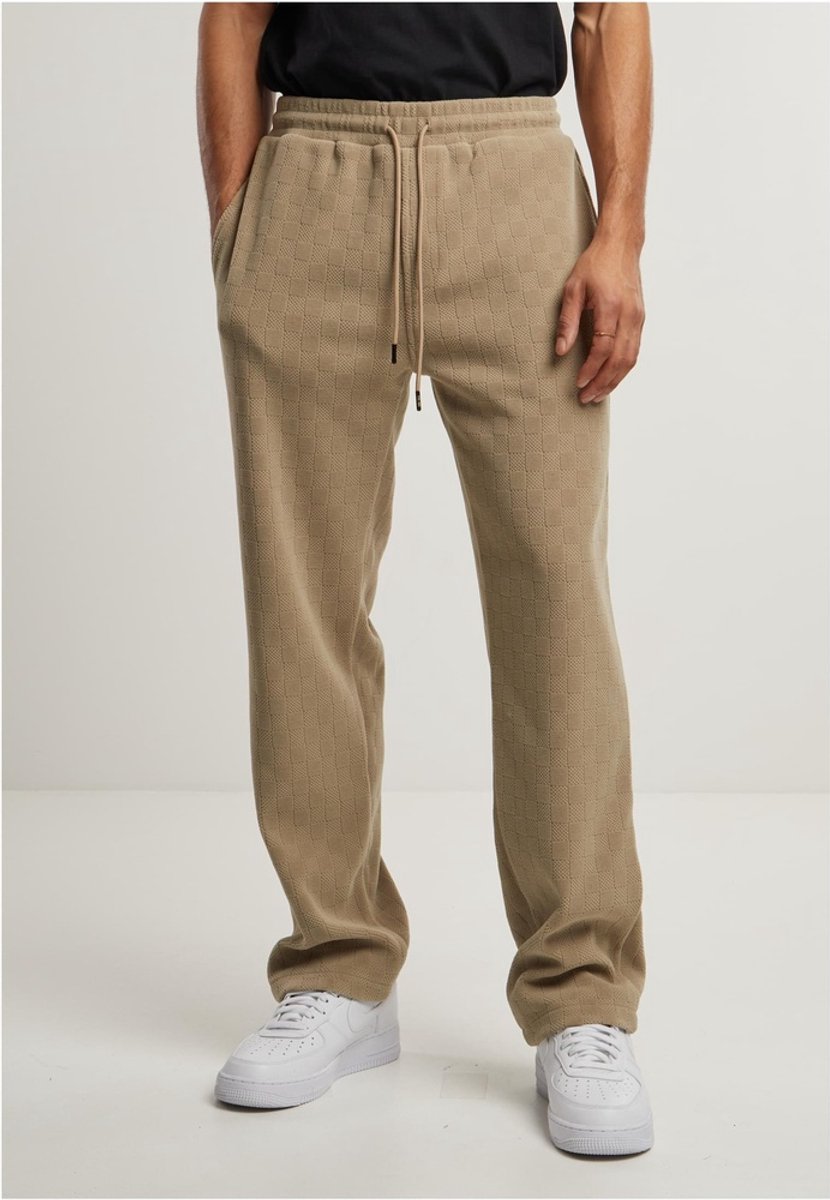 Urban Classics Jacquard Velvet Wide Heren joggingbroek L Beige