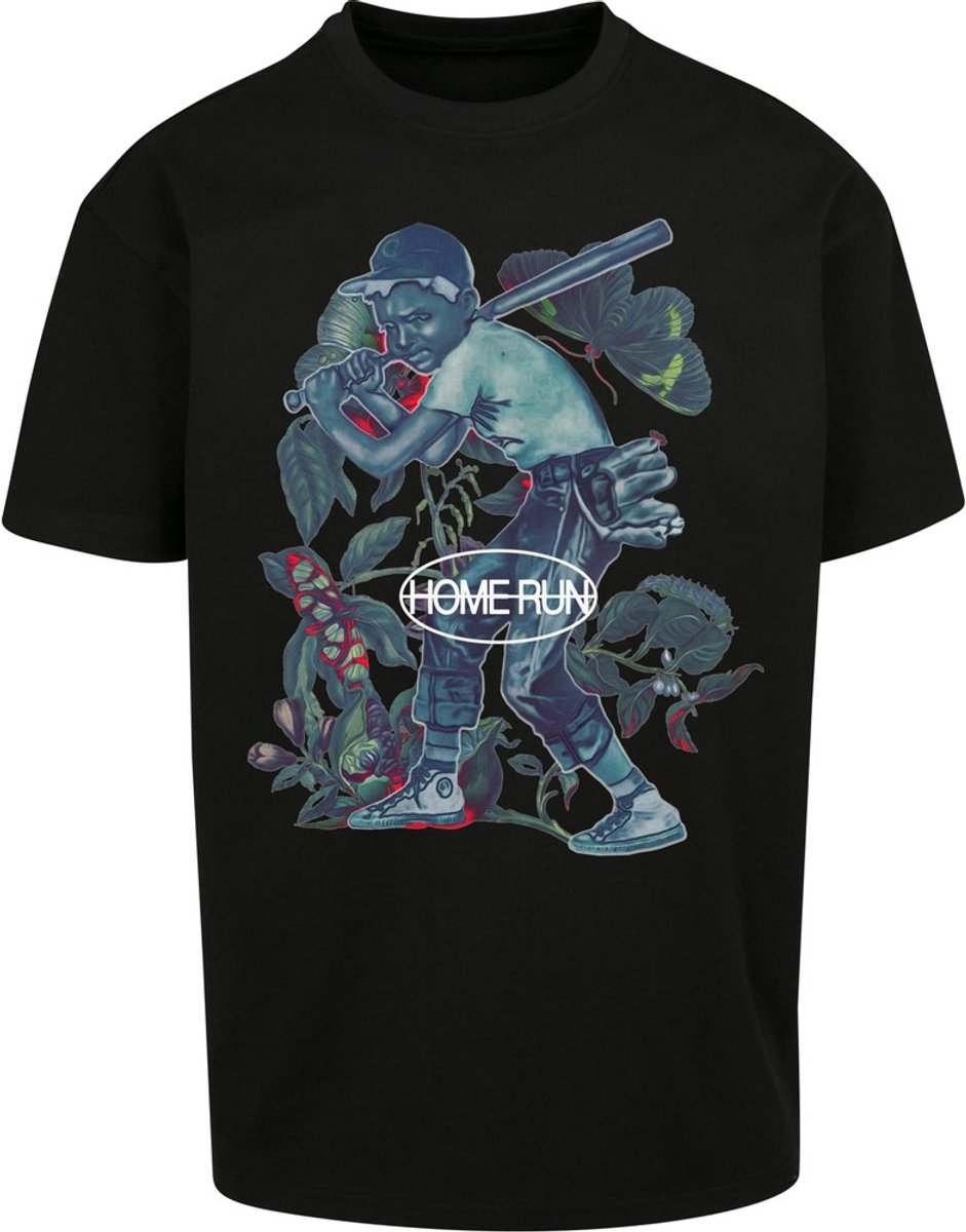 Mister Tee Home Run Oversize Heren T-shirt XS Zwart
