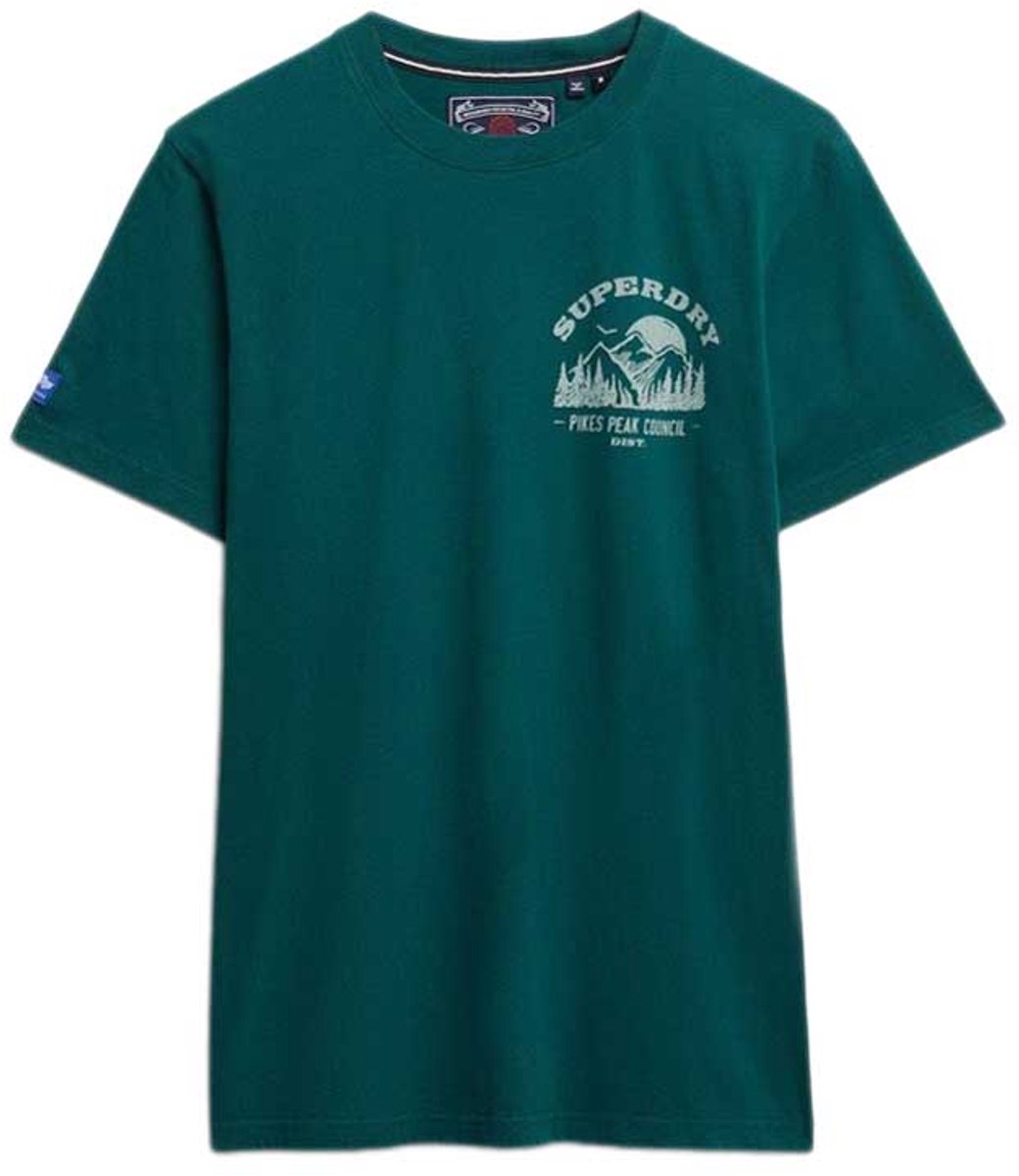 Superdry Lo-fi Outdoors T-Shirt met print op de borst Heren T-shirts Groen