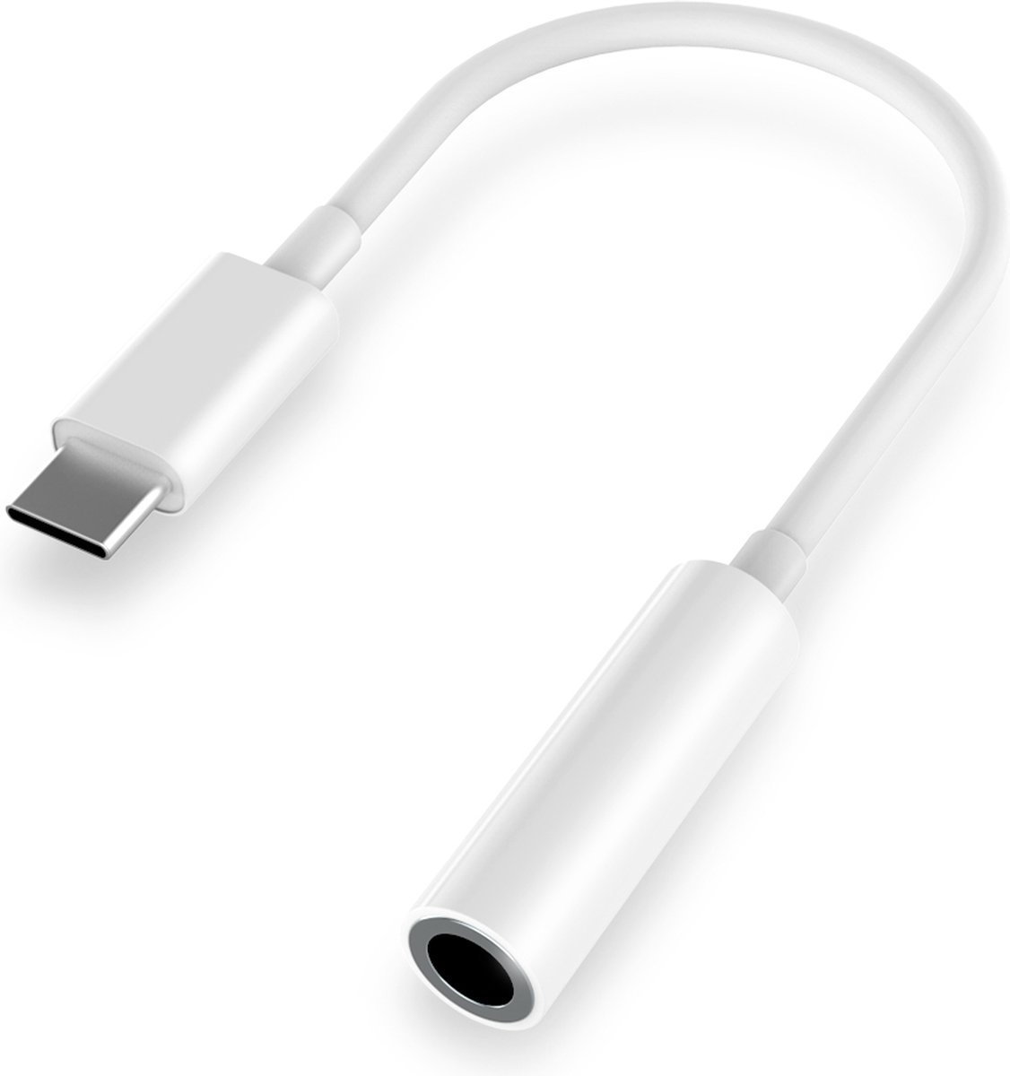 USB-C naar 3,5mm Jack Adapter met DAC – AUX / Hoofdtelefoon Converter – Universeel