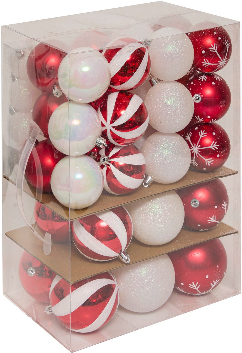 Niet-breekbare kerstballen, 60 stuks