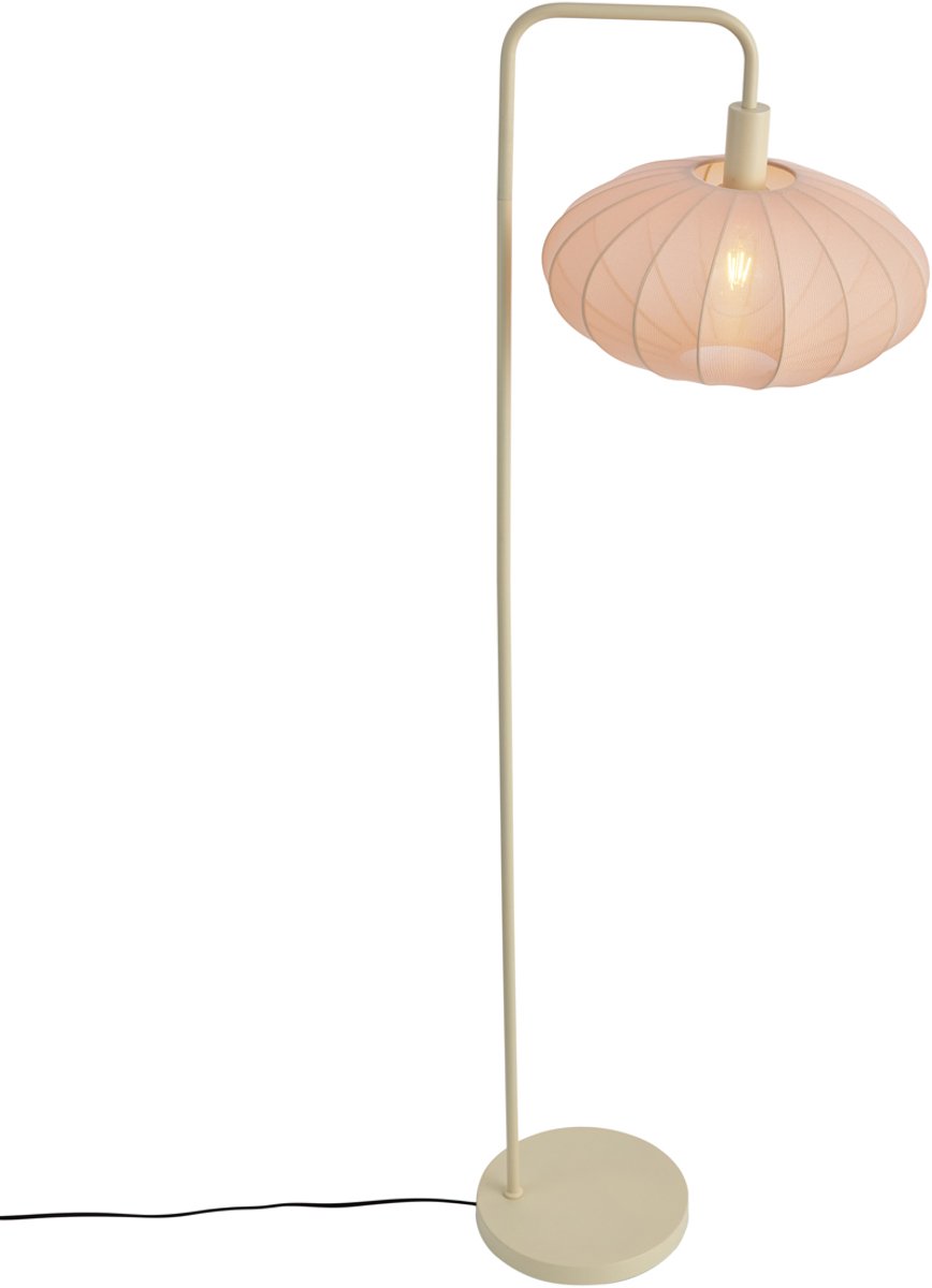 QAZQA bida - Japandi Vloerlamp | Staande Lamp - 1 lichts - H 160 cm - Beige - Woonkamer | Slaapkamer thumbnail 3