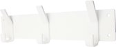 Marcellis - Kapstok - Wandkapstok met 3 haken + schroefset - staal - 40cm bij 12cm - mat wit - T1