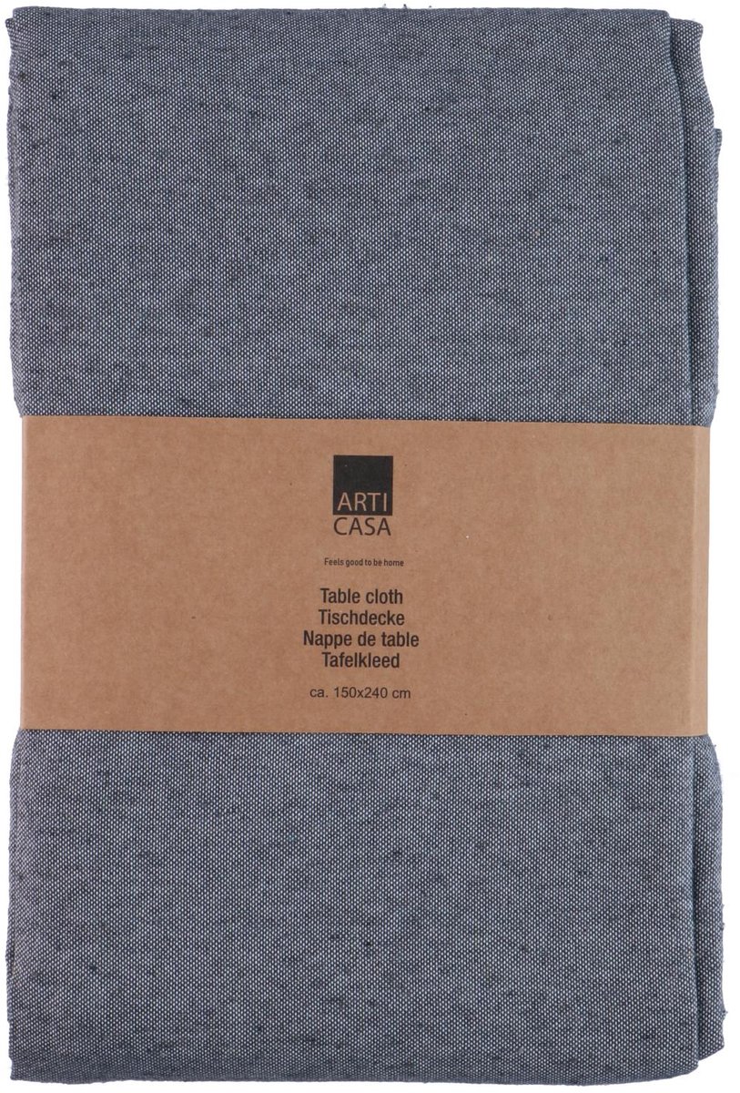 Arti Casa Tafelkleed 150x240 cm - Tafelkleed - Tafelkleed Materiaal Mix Polyester Katoen - Tafelkleed voor Eettafel - Effen Design - Donkergrijs