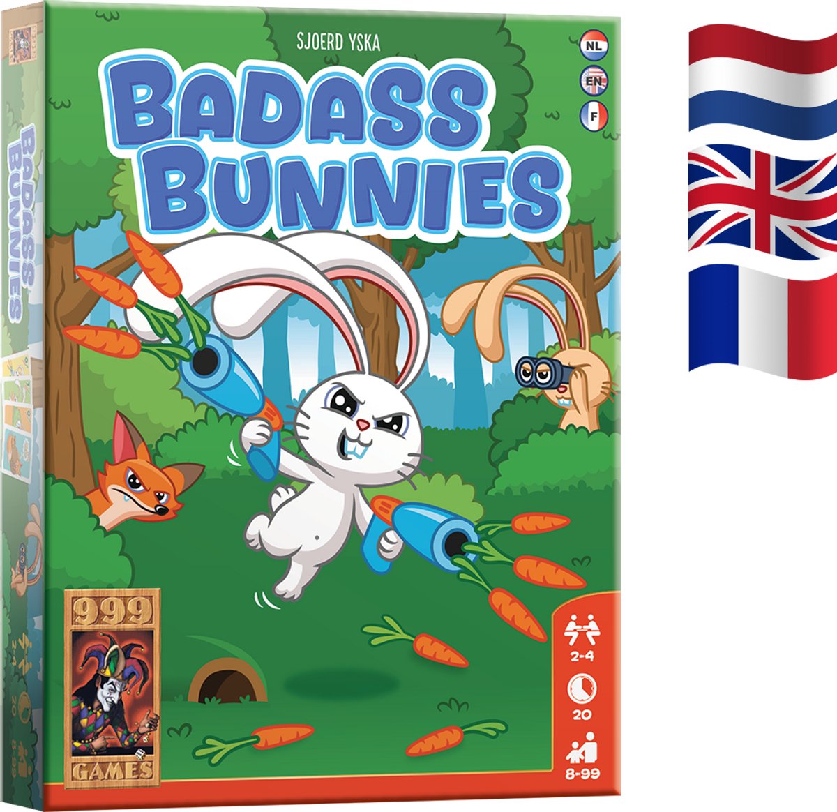 999 Games - Badass Bunnies Kaartspel - Ben jij de sluwe vossen te slim af? - Bevat eenvoudige spelregels in NL EN en FR — afbeelding 5