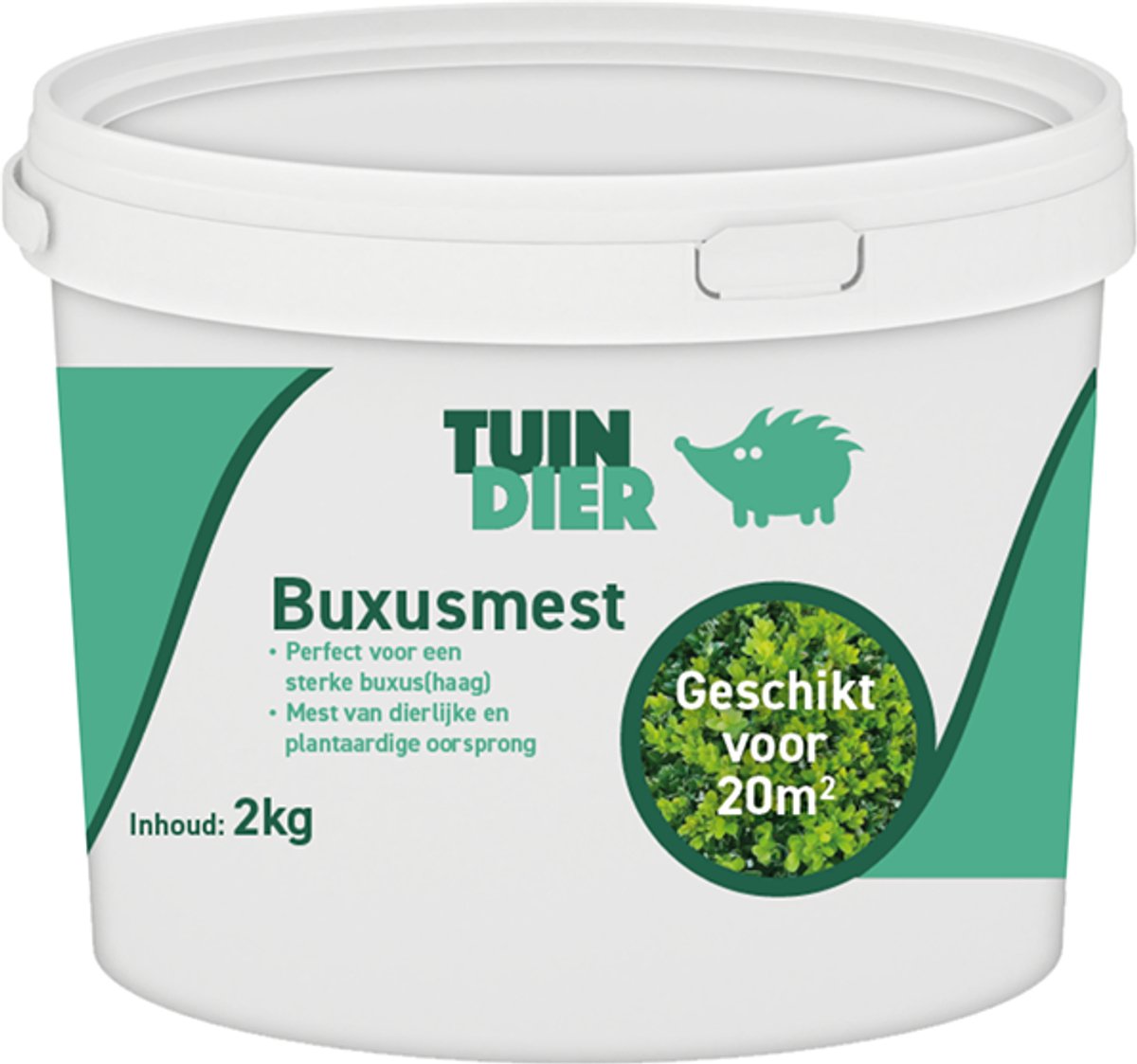 Buxus meststof | TUIN-DIER® | Buxus mest | Buxus voeding | 100% natuurlijke buxusmest | In handige bewaaremmer | 2.000 gram | 2 kilogram