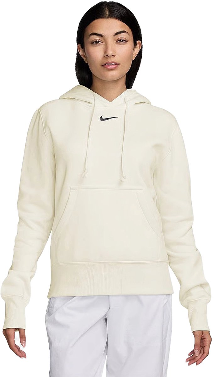 Nike sportswear phoenix fleece hoodie in de kleur ecru. Creme