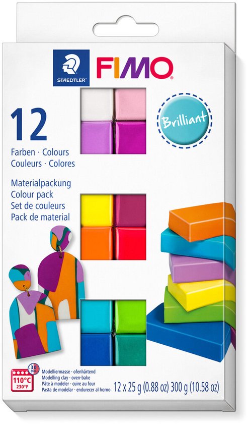 FIMO soft - ovenhardende boetseerklei - colour pack - 12 brilliant colours