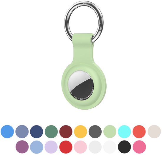 JUALL Sleutelhanger Geschikt voor Apple AirTag - Siliconen Houder, Hoesje, Hanger - Lichtgroen