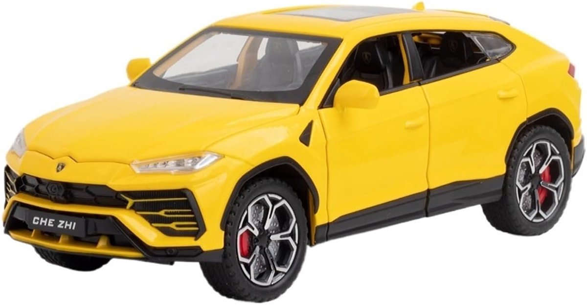 Lamborghini Urus (Geel) (22 cm) 1/24 - Modelauto - Schaalmodel - Miniatuurauto - Speelgoedauto - Model Auto Jongens - Speelgoed Auto