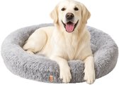 Lizzy & Lola - Fluffy Hondenmand Donut – 100 cm rond – Grijs – Extra Zacht & Wasbaar