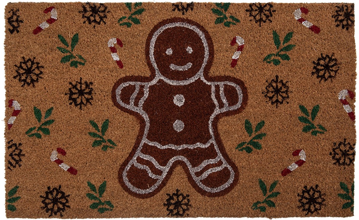 Deurmat 75x45x1 cm Bruin Kokos Kerst