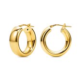 Miore Roosgoudkleurig Oorbellen dames in 925 Zilver - 18 Karaat Verguld - Hypoallergeen Oorbellen - Handgemaakte Hoepel Oorbellen - Gemaakt in Italië