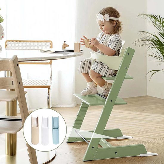1 paar anti-kantelbeugels voor kinderstoelen - 14,1×3,2 cm - Voetbeschermers voor kinderstoelen - Antislip verlengstuk - Geschikt voor kinderstoelen, accessoires inclusief anti-kantelbeugel - Wit van Merkloos — afbeelding 4