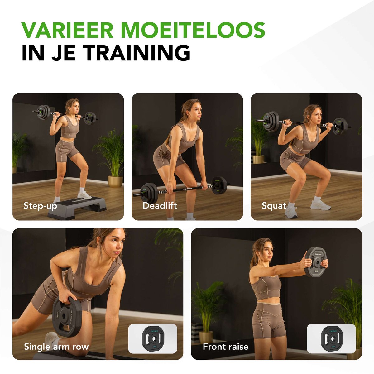Tunturi Aerobic Pump Gewichtenset 20kg - Halterset van rubber - Incl. halterstang met 6 schijven - Barbell set - Incl. gratis fitnessapp thumbnail 7